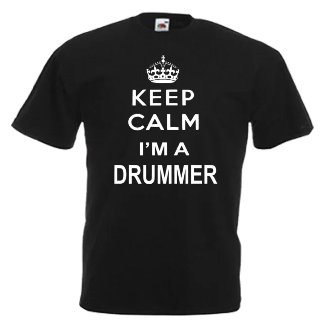 T-shirt da uomo Keep Calm Drummer Drums adulti 12 colori taglia S - 3XL