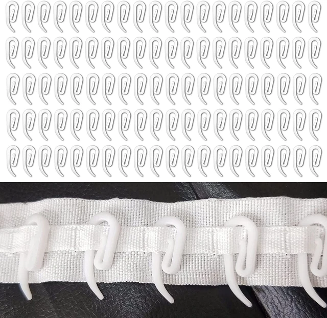 110 Ganci Per Tende Scorrevoli - In Plastica Bianca, 26 Mm, Per Binari, Facili Da Installare - Foto 10