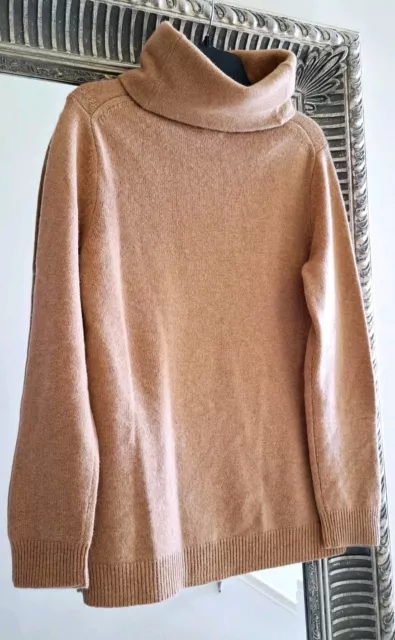 POLO RALPH LAUREN 100% Cashmere Cowl Turtleneck Sweater In Camel Sz L Org $498 3