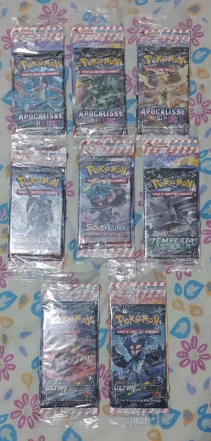 Pokémon TGC Sole e Luna - 15 Bustine Sealed - Ombre Infuocate e altri set