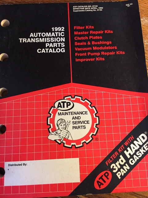 Vin 1992 ATP Master Catalog for Automatic Transmission Parts Domestic & Imported