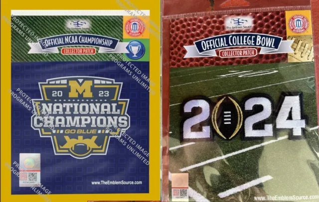 2023 2024 College National Championship 2 Patch Set Michigan Wolverines Champion