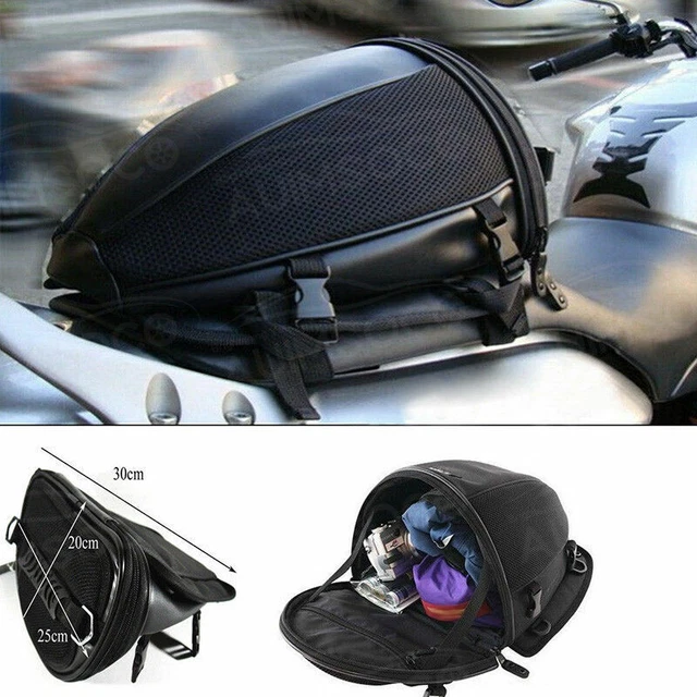 Motorcycle Bike Black Tail Bag Back Seat Storage Carry Bag Hand Shoulder Bag NEW