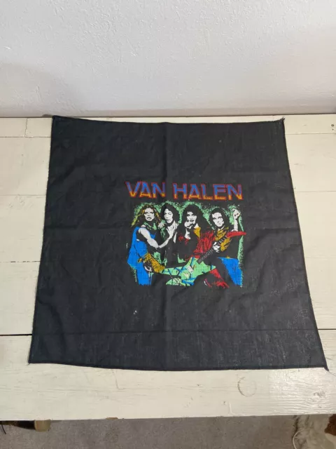 Vintage 80s Van Halen Rock Band Handkerchief Bandanna Pre Owned