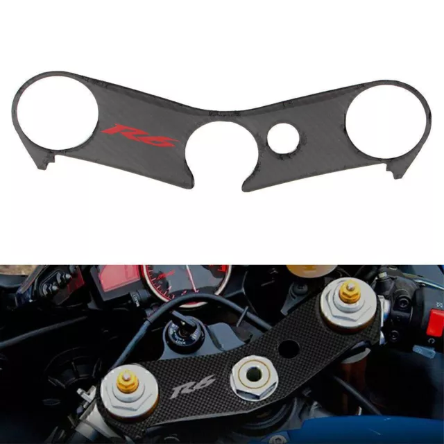 Carbon Fiber Handle Yoke Cover+Fuel Cap Gel Protector for  Yamaha YZF R6 06-17