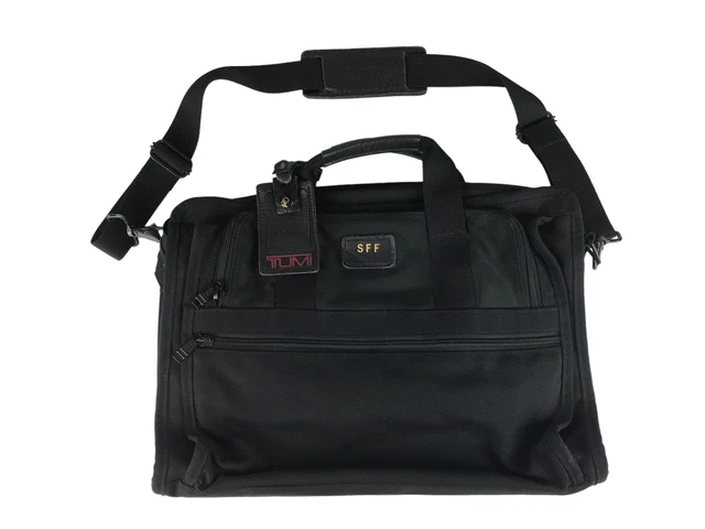 Tumi Unisex Adults Black Alpha Organizer Portfolio Messenger Bag Size Large