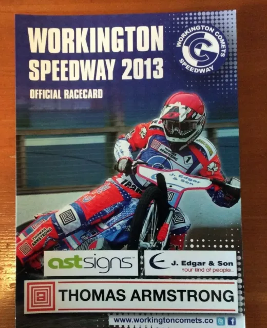 2013 WORKINGTON v REDCAR BEARS 8th JUNE      ( RED NO 1 COMETS COVER )