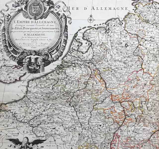 1692 Jaillot Large Antique Map of Allemagne or German Empire, Central Europe 2