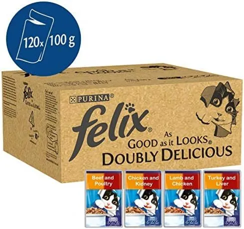 Felix As Good As It Looks Doubly Delicious Adult Wet Cat Food Meat in Jelly 120