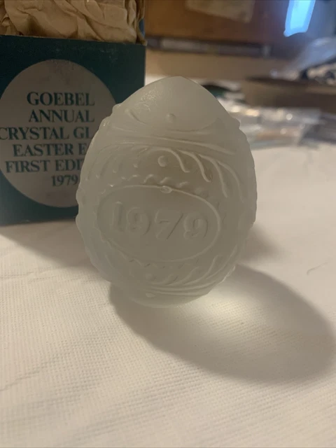 Vintage GOEBEL Annual Crystal Glass Easter Egg First Edition 1979 West Germany 3