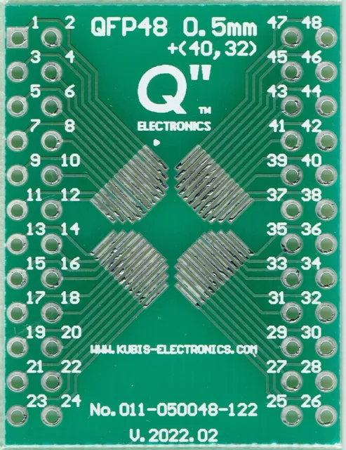 Adaptateur PCB QFP48,LQFP48,SQFP48,TQFP48 0.50mm à 2 x IDC2x12. [FR]