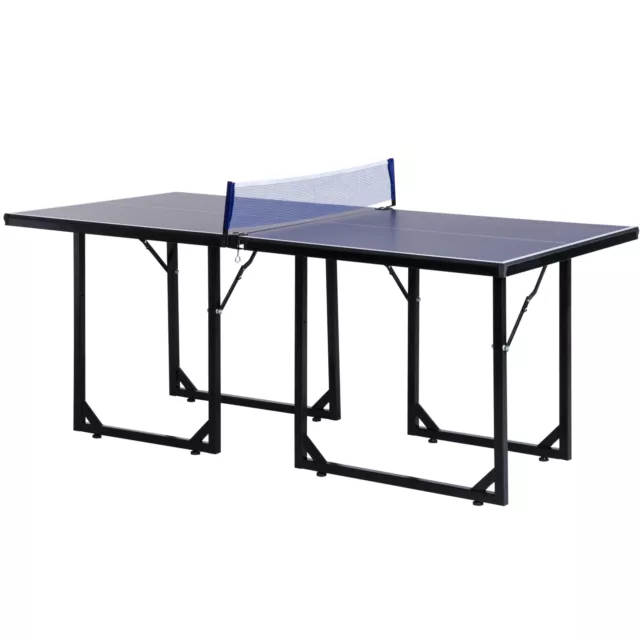 HOMCOM Tennis Table Ping Pong Foldable with Net Game Steel 183cm Indoor, Blue