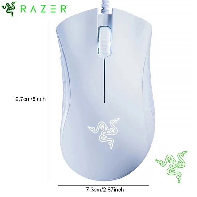 White Razor Ouse RAZER DEATHADDER ESSENTIAL White Edition Wired Gaming Mouse 6400 DPI ...