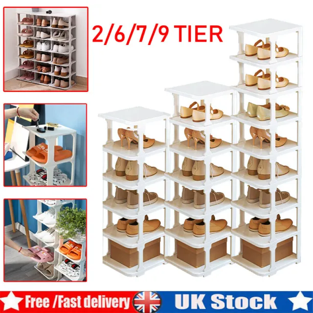 7/9 Tier Shoe Storage Rack Standing Cabinet Footwear Organizer Slim Narrow Shelf