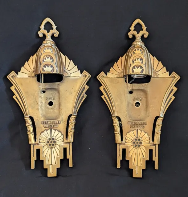 Art Deco slip shade sconces by ~BEARDSLEE - Williamson Chicago, brackets only