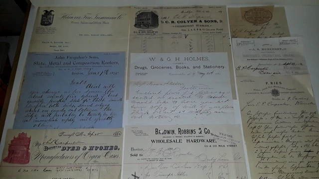 Antique Letterhead Billhead Receipts  1800's  LOT 0606