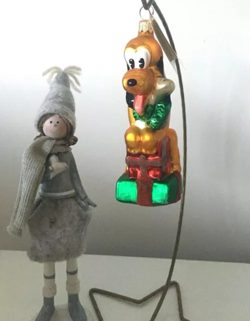 NEW Authentic Rare Christopher Radko Disney Noel PLUTO Gift Blown Glass Ornament 2