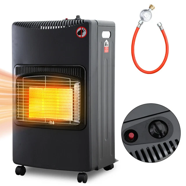 Gasheizung Heizstrahler Schnellheizer 4200W Warm LPG Schwarz Heizgerät