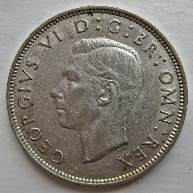 Decent Great Britain 1943 King George Vi Silver Two Shillings Coin (Km# 855)