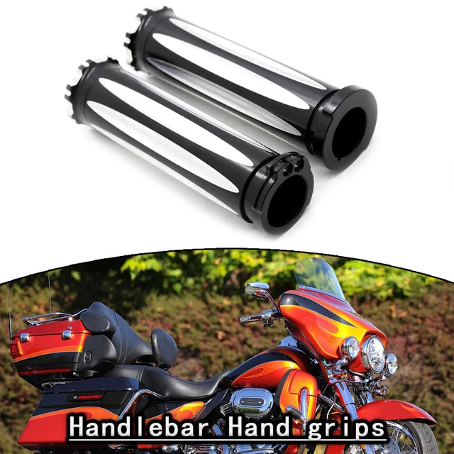Hand Grips Handlebar New Aluminum Black Fit For Harley VRSC XL XR Dyna 96-22 15