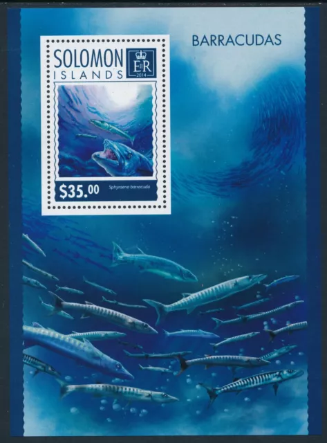 2014 Solomon Islands Barracudas Mini Sheet ($35) Fine Mint Mnh