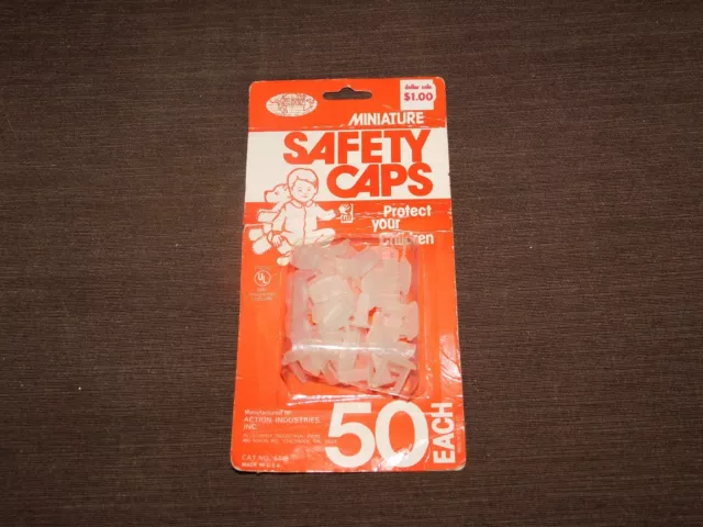 Vintage Made Usa 50 Miniature Child Electrical Outlet Safety Caps Unopened