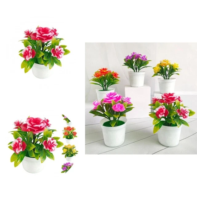 Mini maceta de flores de simulación realista mini paisaje decoración del hogar