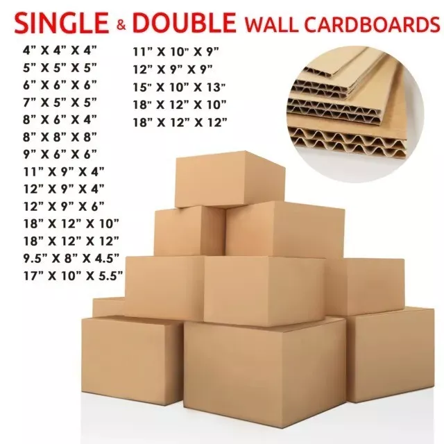 Strong Single & Double Wall Cardboard Boxes - Postal Removal Moving - Quality