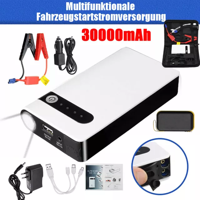 Auto KFZ Starthilfe Jump Starter 30000mAh Batterie Ladegerät Booster Power Bank