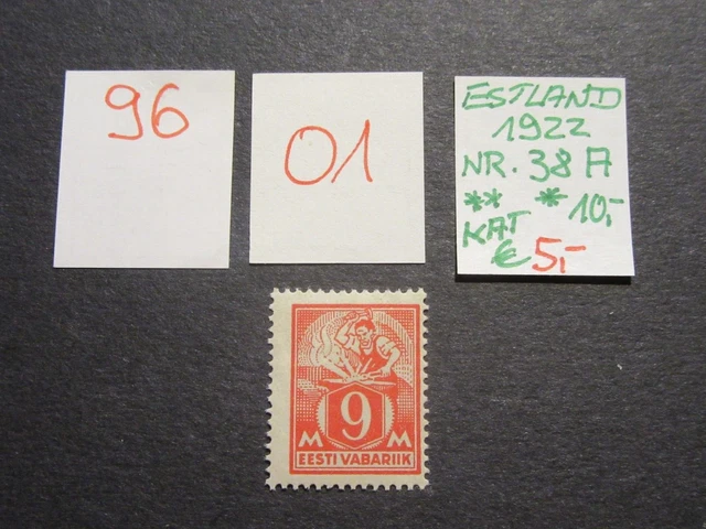 Datei 96/ 01 💚 ESTLAND ESTIPOST  ANNO 1922  Michel Nr.  38 A 💚