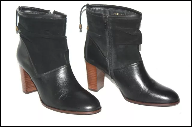 SAN MARINA Bottines Boots Bi Matière Noir T 39 TBE