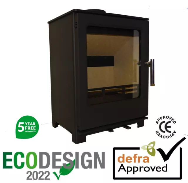 DEFRA & ECO DESIGN "Panoramic" 5Kw BS CE WOOD BURNING MULTIFUEL STOVE