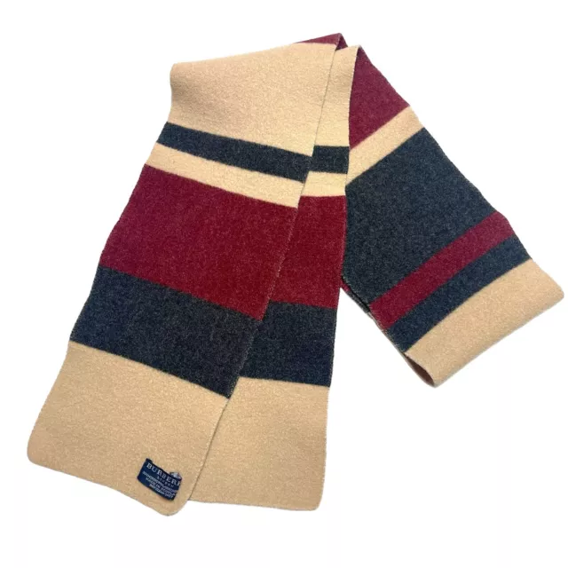 Burberry London Merino Wool Cashmere Stripe Colorblock Scarf Made in Scotland