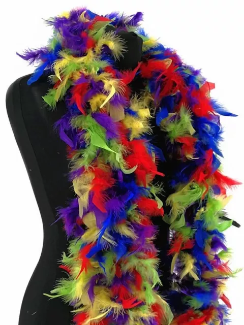 Deluxe Multi-Coloured Feather Boa – 100g -180cm 1920's Gastby Burlesque Dancer