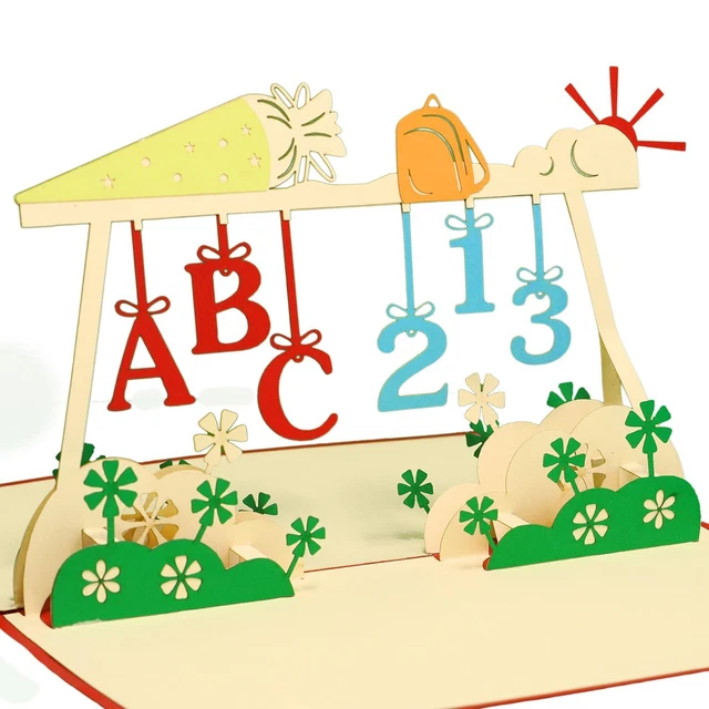 LIN - POP Up 3d biglietto d' auguri per il primo giorno di scuola ...