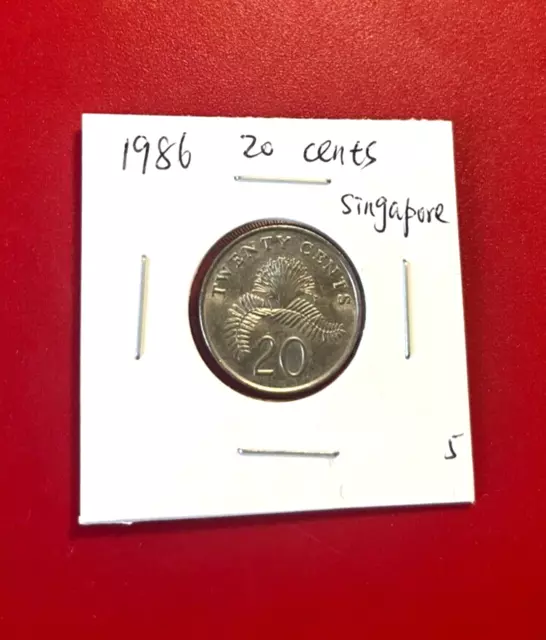 1986 Singapore 20 Cents Coin - Nice World Coin !!!