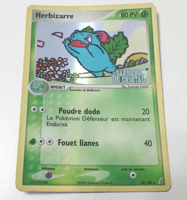 Carte Pokémon FR - Herbizarre - REVERSE - 34/100 - EX Gardien de Cristal Bloc EX