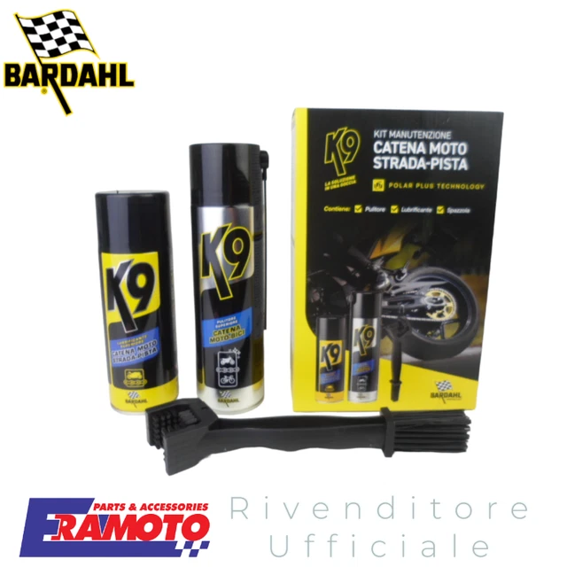 Kit Pulitore Catena ORIGINALE BARDAHL K9 MOTO STRADA-PISTA Lubrificante Spazzola