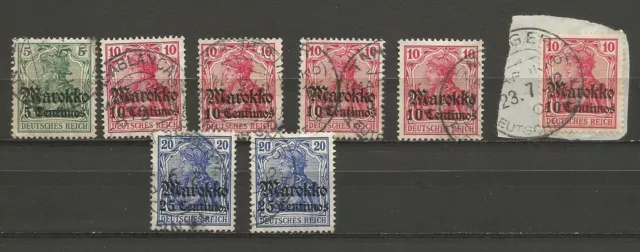 Reich Auslandspostamt kolonien Marokko 1911 Mi 46-47-48-49 Casablanca Tanger