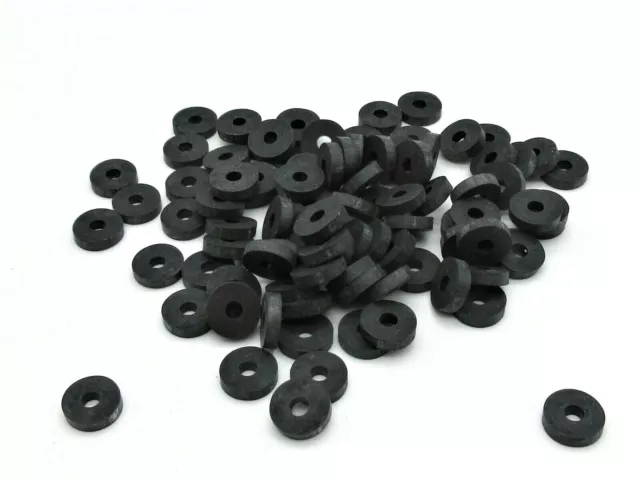 1/8" ID Rubber Washer 3/32" Thick  3/8" OD Multiple Pack Sizes #6 Flat Washers