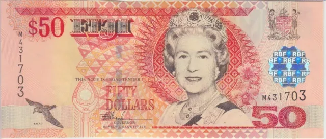 Fiji Islands  P108a 50 Dollars (2002), QE II,  UNCIRCULATED WE COMBINE