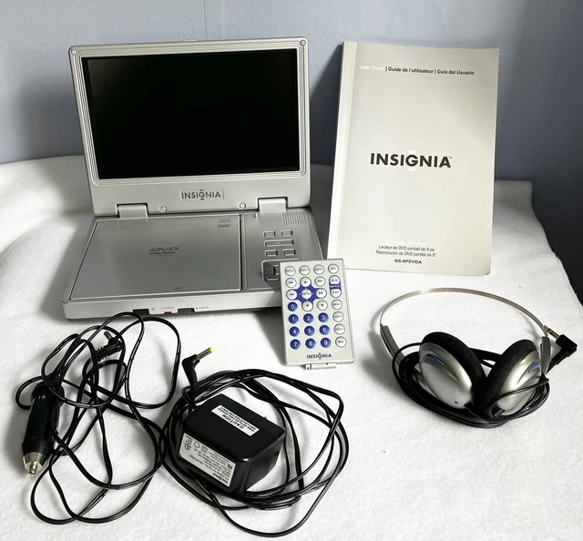 INSIGNIA PORTABLE DVD player, NS8PDVDA, 8” wide screen, instructions