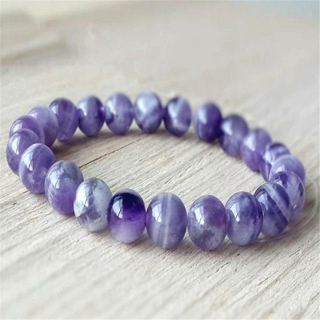 Amethyst Handmade Mala Bracelet Natural 8mm Stretchy Lucky Pray Reiki Yoga Fancy