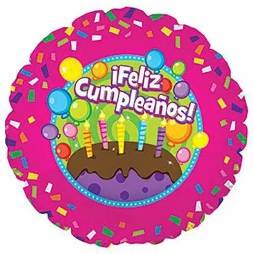17" / 43cm Foil Balloon Feliz Cumpleanos Birthday Cake, Multi-coloured (114104)