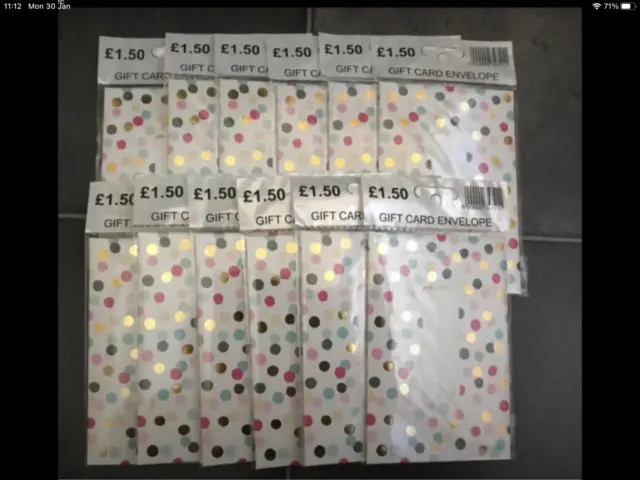 12x Spotty Gift Card Envelopes RRP £18 We’re £1.50 each. New and sealed