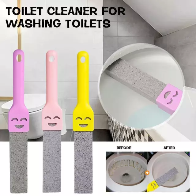 Toilet Pumice Stone Cleaning Brush Stick Bowl Cleaner Removes Dirt Sta T8R8