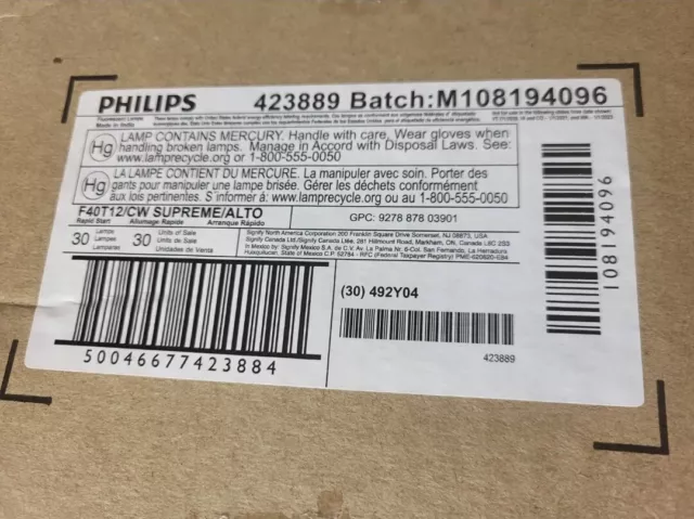 8 Pack Philips 423889  F40WT12/CWSupreme/ALTO Bulb 40W Cool White (4100k) 3