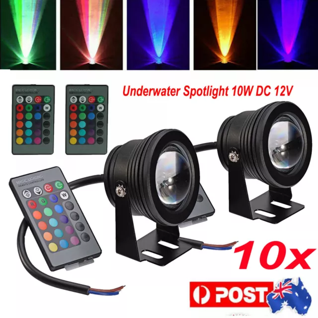12V RGB Strobe Outdoor LED Spotlight Flood Light Garden Lamp AU Warm Cool 2-10x