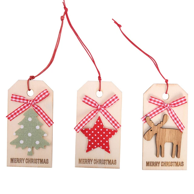 3 stücke Holz Anhänger Charms Weihnachten Hängende Dekorationen Geformte