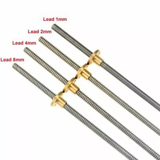 T8 8mm Stainless Steel Trapezoidal Lead Screw Rod with Brass Nut for 3D Printer